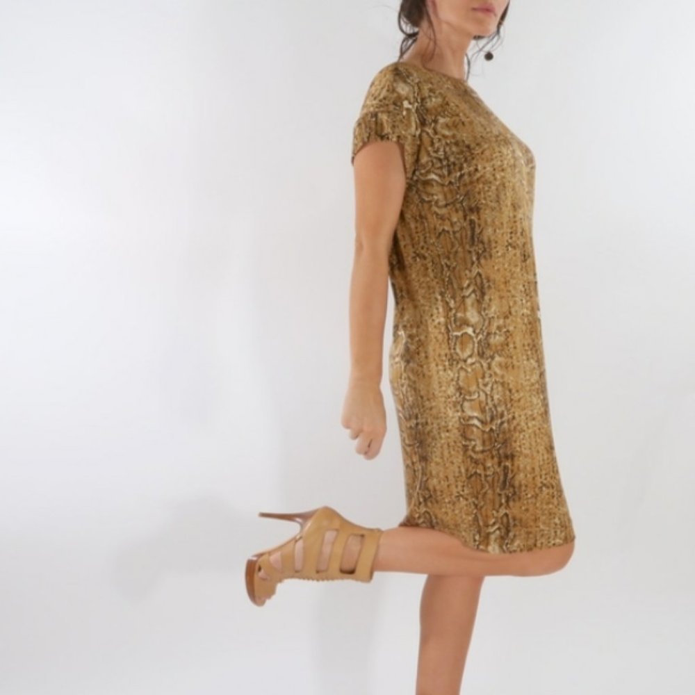 Tory Burch Silk Snake Print Sheath Dress  size S